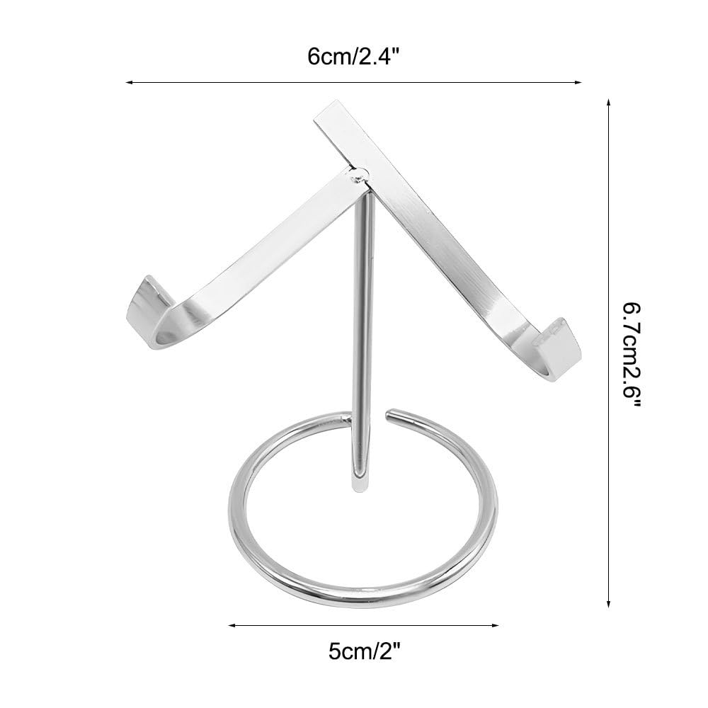 BDKMMS Crystal Display Stand, 4Pcs Metal Crystal Heart Stones Ball Holder Mineral Specimen Easel Holder for Geodes Agate Fossils Plates Collection