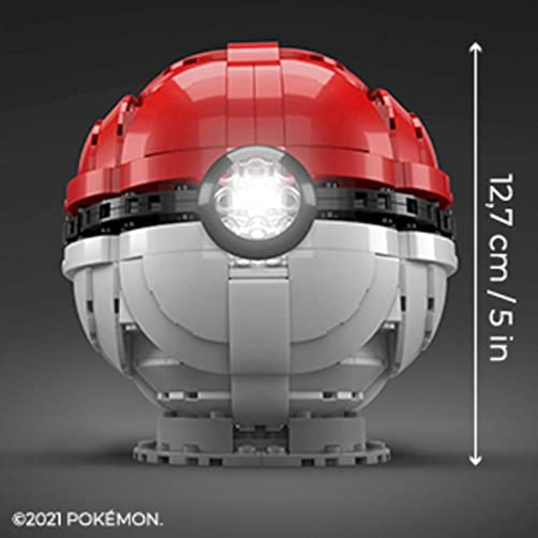MEGA Pokémon Toy Building Set 5-inch Build and Display Jumbo Poké Ball Collectibe, Lights Up, HBF53