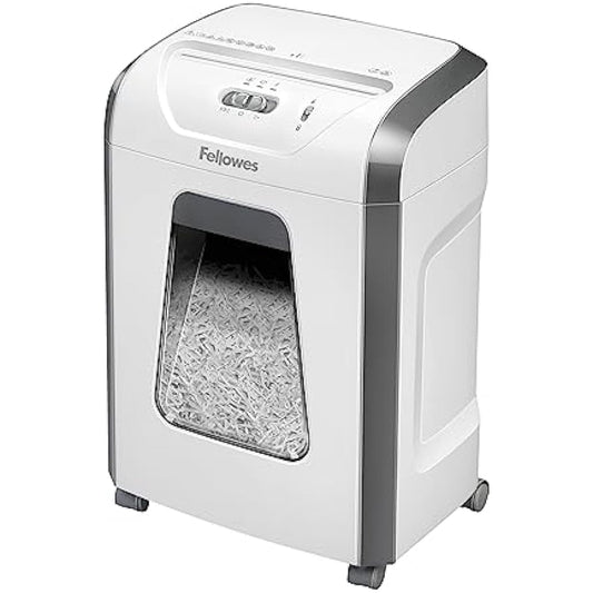 Fellowes Paper Shredder for Home Office Use - 12 Sheet Cross Cut Paper Shredder for Deskside Use - FS-12C Home Shredder with 19L Pull-out Bin - 20 Minute Run-Time - High Security P4 - Amazon Exclusive