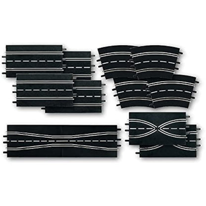 Carrera Evolution 20026956 Track Extension set (4 straights, 2 lane change sections 2 chicanes, 4 curves 2/30°), 12 Pieces