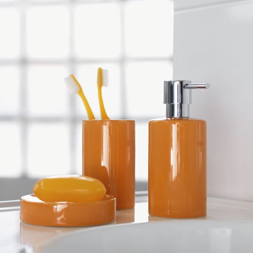 Spirella Liquid Soap Dispenser, Stoneware, Beige, 7 x 7 x 16 cm