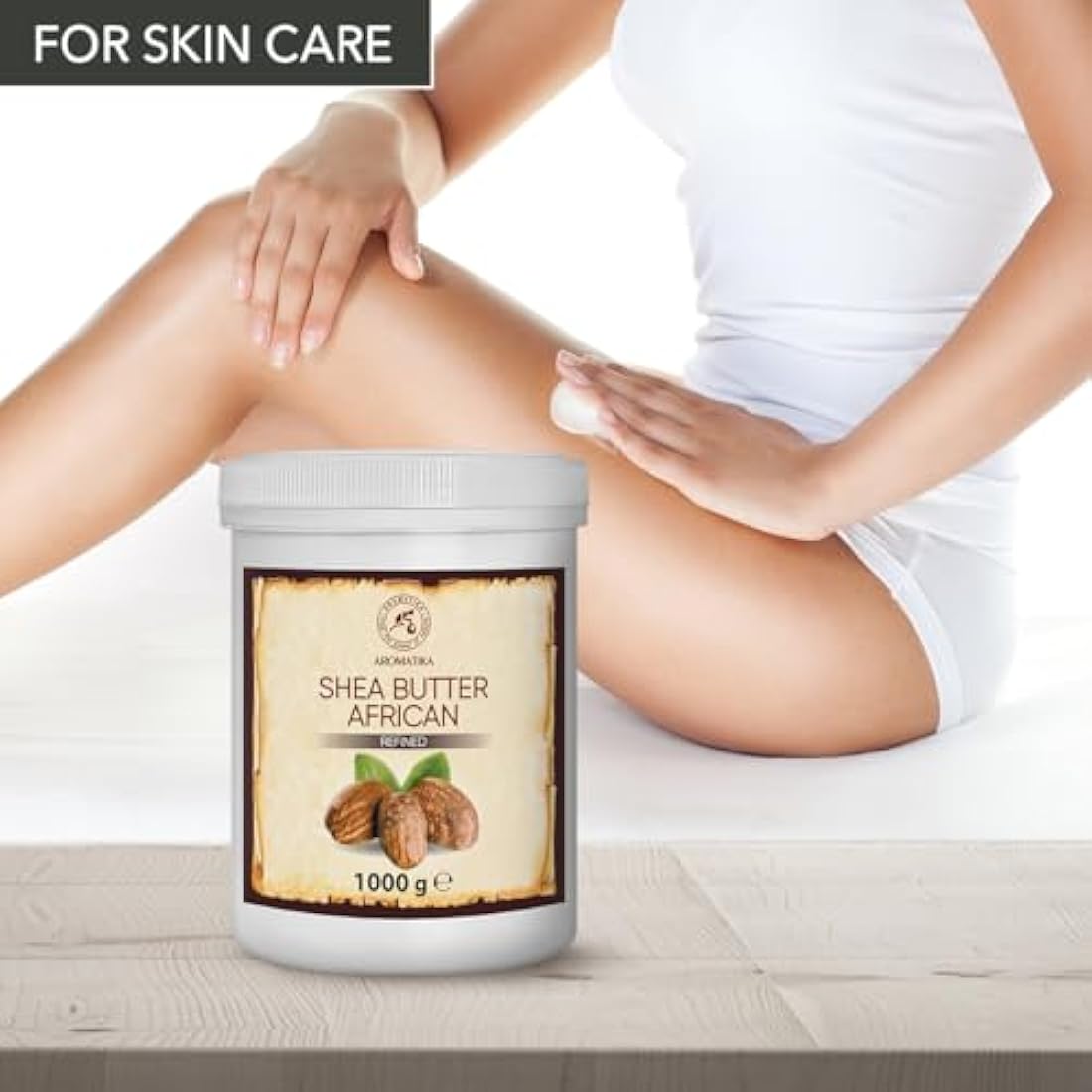 Shea Butter 1000g - Butyrospermum Parkii - Karite - Body Butter - Refined - Sheabutter for Beauty Care - Massage - Body Moisture - Lip Care - Hand & Nail Care - Hair Care