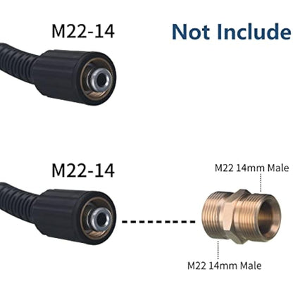 Tool Daily High Pressure Washer Hose, 25 FT X 1/4 Inch, 3600 PSI, M22 14mm, Replacement Power Washer Hose for Most Brands
