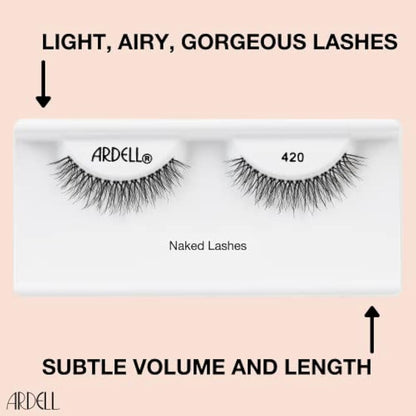 Ardell Naked Lash 420 False Eyelashes, Short Length, Natural Look, Vegan Friendly, 1 Pair (Pack of 1)