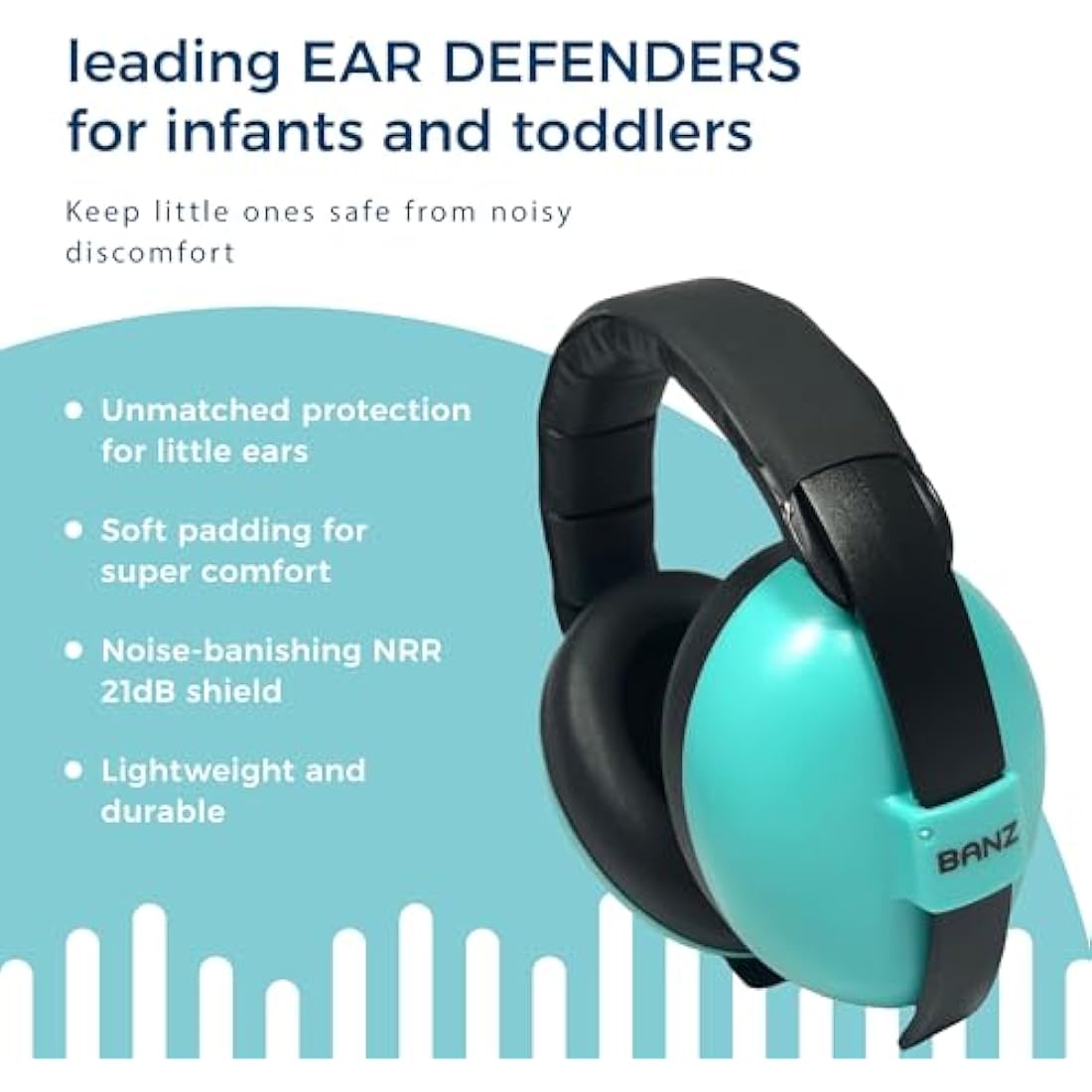 Banz Baby Ear Defenders - Noise Cancelling Baby Headphones for 0-36 Months, NRR 21dB - Lightweight Over-Ear Design with Soft Headband and Cushion Cups