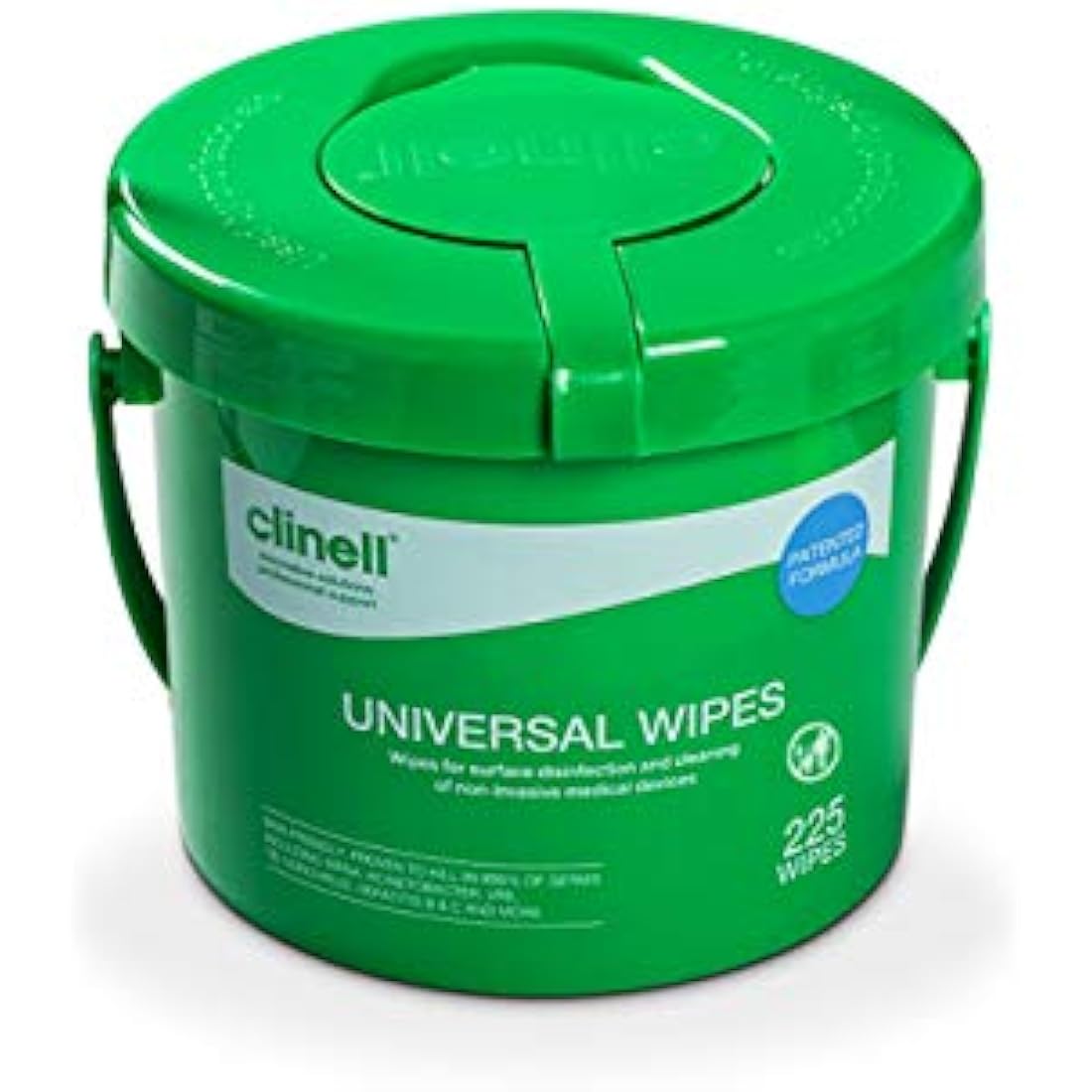 Clinell Universal Cleaning and Disinfectant Wipes Bucket - Pack of 225 - Multi Purpose Wipes, Kills 99.99% of Germs, Effective from 30 Seconds