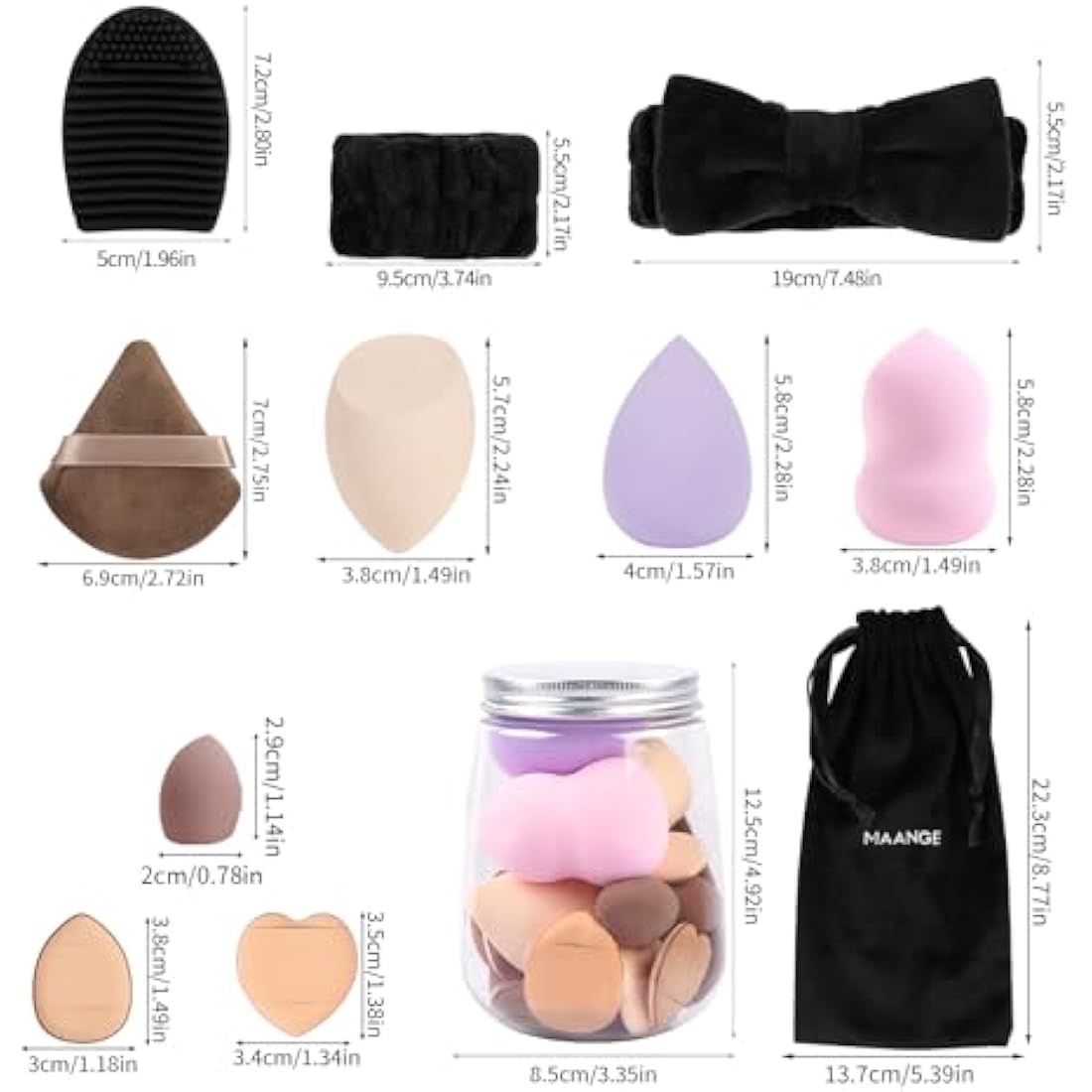 MAANGE Makeup Brushes, 51 Pcs Makeup Tool Set Multi-functional Makeup Brush Set Foundation Powder Blush Concealers Eyeshadows Make up Brushes(Black Gold)
