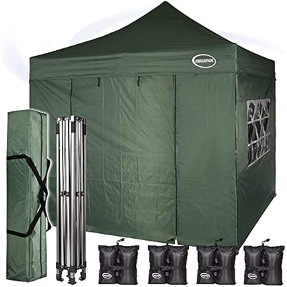 MAXIMUS® Heavy Duty Gazebo 3m x 3m commercial Gazebo Market Stall Pop Up Tent With 4 Sides (Green)