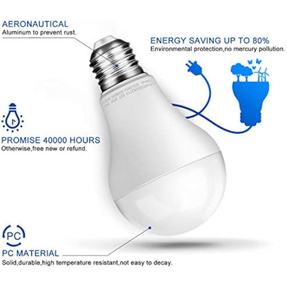 Awenia LED Light Bulb E27 Daylight Natural White A65 Edison Screw,20W 2452 lumens 4000K=150W Incandescent Bulb Golf Ball, Pack of 4
