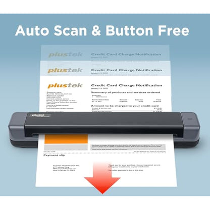 Plustek S410 Plus - Small USB Portable Sheet-Fed A4 Document Scanner for Windows 7 / 8 / 10 / 11 , OCR Software Include