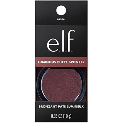 e.l.f. Luminous Putty Bronzer, Lightweight Putty-to-Powder Bronzer For A Radiant, Glowing Finish, Highly Pigmented, Vegan & Cruelty-Free, Frequent Flyer