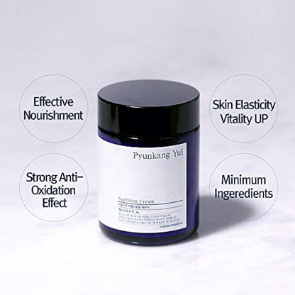 [PKY] Pyunkang Yul Nutrition Cream for Powerful Hydration with Minimal Ingredients, Face Moisturizer with Balanced Nourishment, Zero-Irritation, Korean Skincare (3.38 Fl.Oz, 100ml).