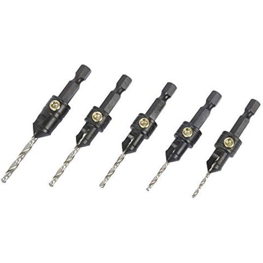 Trend Snappy 5-Piece Countersink & Drill Set for No4-No12 Gauge Screws, Quick Release, Pilot Holes & Countersinks in One Go, SNAP/CS/SET
