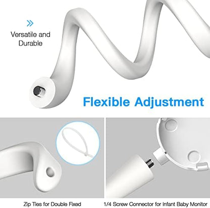 HOLACA Baby Monitor Flexible Twist Mount Bracket, Stand Holder for BOIFUN/GHB/TakTark/Lullaby Baby Monitor Camera 3.2" Screen, Flexible Twist Mount