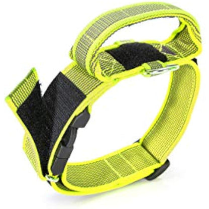 Julius-K9 Color and Gray Collar with Handle and Interchangeable Patch, 50 mm (49-70 cm), Neon-Gray