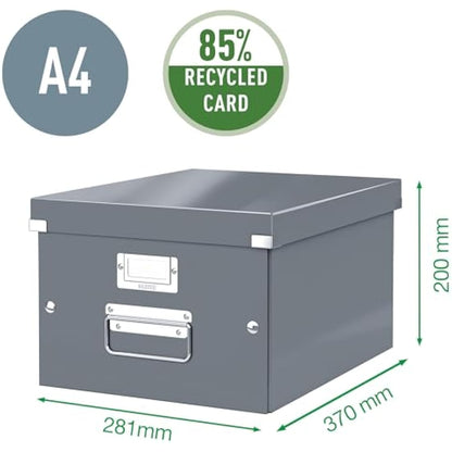 Leitz A4 Storage Box, Click and Store Range 60440062 - Medium, Purple