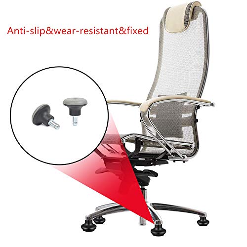 Xidouyuer 5pcs Bell Glides Caster Wheels Low Profile Bell Slider Replacement Office Chair Stool Swivel Caster Wheels to Fixed Stationary Castors