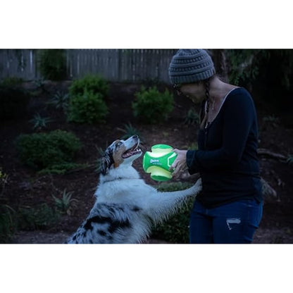 Chuckit! Kick Fetch Max Glow Interactive Rechargeable High Visibility Dog Toy Throw or Kick Toy for Dogs, Small