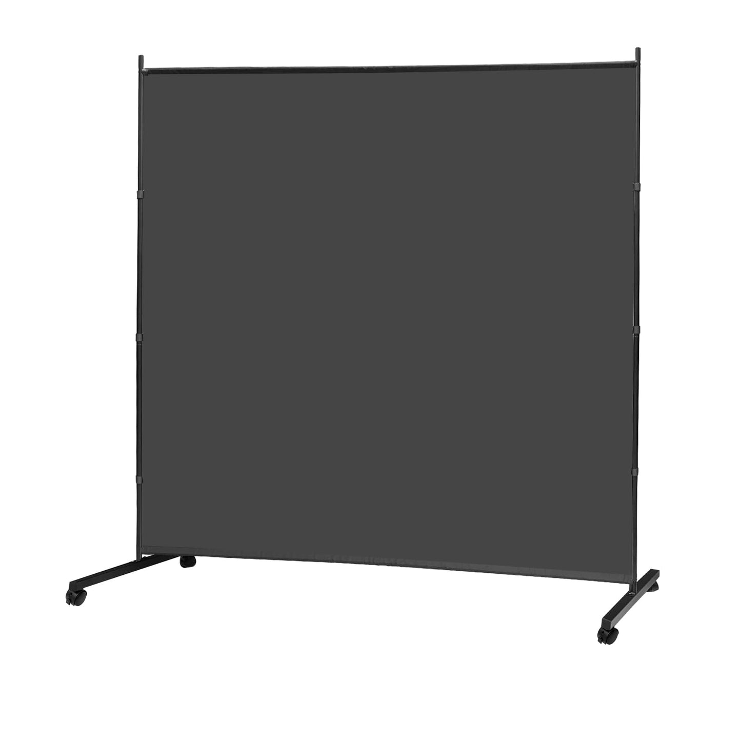 KEORTUN Single Large Room Divider Panel 180W x 190H cm Freestanding Privacy Screen Partition on Wheels for Office, Living Room and Bedroom, Grey