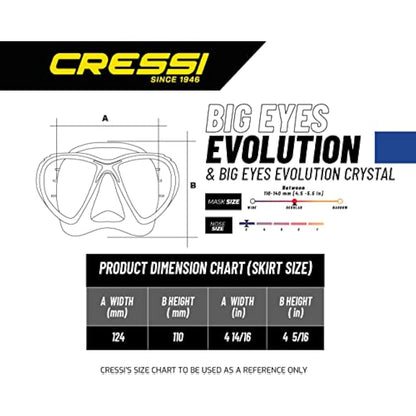 Cressi BIG EYES EVO & ALPHA DRY, Premium Quality Professional Snorkeling Adult Set - Made in Italy quality since 1946