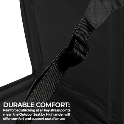 Highlander Outdoor Sit Mat - Portable Seat - Lightweight with Back Support and Pocket - Perfect as a Picnic Chair, Stadium Seat, Beach Chair, or Festival Chair