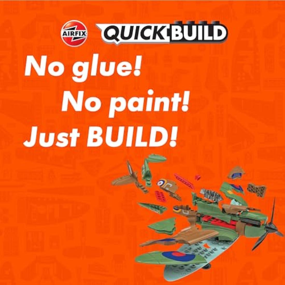 Airfix J6000 Quick Build Spitfire Aircraft Model Kit,Multi-colored,116 millimeters