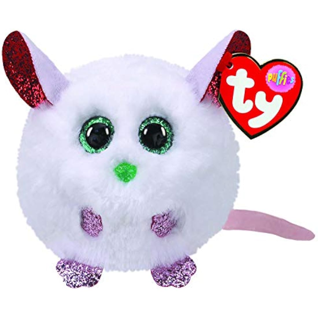 TY 2005918 Puffies Brie Mouse Xmas 2020-Ty Reg Plush Animal, Multicolor