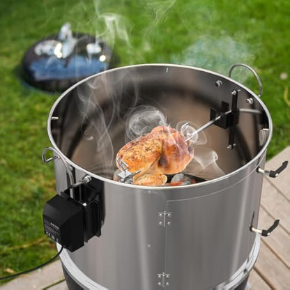 Onlyfire Stainless Steel Smoking Chamber Middle Cooking System for Weber 57cm Kettle Charcoal Grill (Ring+ Bacon Hanger Rack Kit), Turn your Kettle into Smoker Charcoal Grill