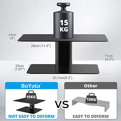 BoYata Monitor Stand Riser, Metallic Adjustable Height Desktop Stand Storage Organizer Compatible with Display, Computer, Laptop, iMac, TV, PC, Printer and All Screen Display