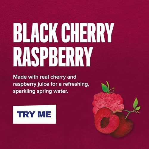 Rubicon Spring 12 Pack Black Cherry Raspberry, Sparkling Spring Water with Real Fruit Juice & Natural Flavours, , Only 9 Calories - 12 x 330ml Multipack Cans