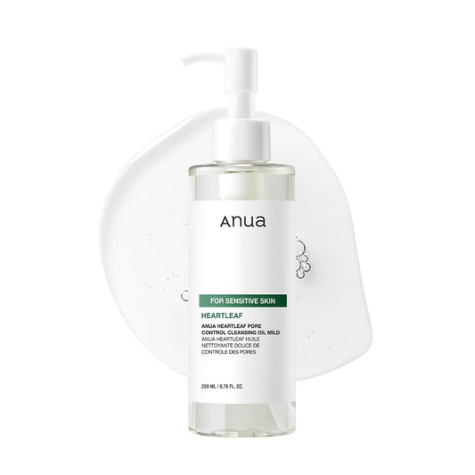 ANUA Heartleaf Pore Cleansing Oil MILD, Sensitive Skin Face Wash, Oil Cleanser for Face, Makeup Blackhead Remover, Korean Skin Care, Non-Comedogenic,