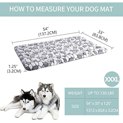 VANKEAN Stylish Dog Crate Pad Bed Mat Reversible (Cool & Warm), Soft Pet Sleeping Mat Dog Bed for Crate Suitable for Small to XX-Large Dogs and Cats, Machine Washable Crate Beds,Grey Stone Pattern