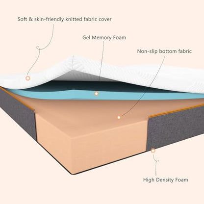 Sleremind Mattress,22cm Thickness Double Mattress with Memory Foam,Medium Firm,Soft and Gentle care Fabric for Back Pain,Enough Support,Mattress in Box,135x190x22cm