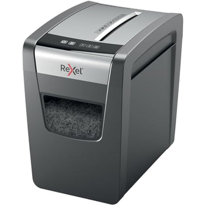 Rexel Momentum X410-SL Slimline Cross Cut Paper Shredder, Shreds 11-10 Sheets (70-80 gsm), 23 Litre Bin, Black, 2104573