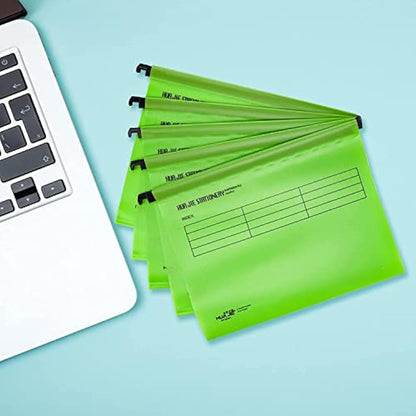 Suspension Files, MerryNine 15PCS Polypropylene Filing Cabinet Suspension Files with Tabs and Card Inserts for School Home Work Office Organization **Check Size Before Ordering ** (Emerald, Foolscap)