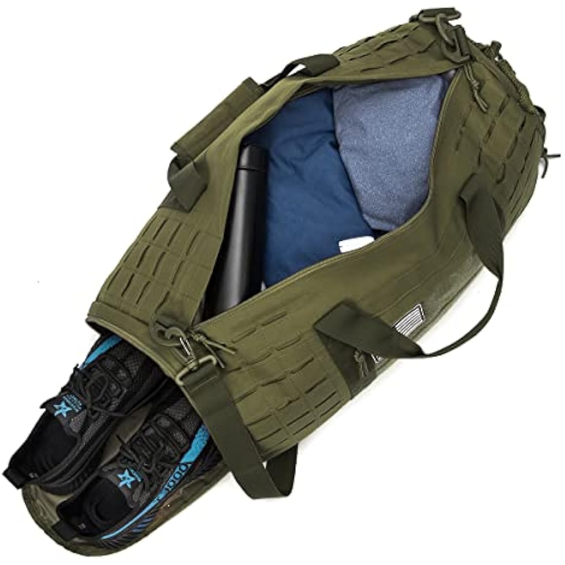 QT&QY 40L Military Tactical Duffle for Men - Sport Gym Fitness Tote Travel Bag With Shoe Compartment for Training, Workout, Football - Weekender