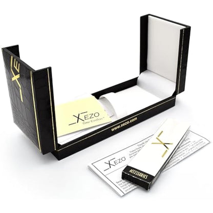 Xezo Maestro Fountain Pen, Medium Nib. Iridescent Oceanic Origin White Mother of Pearl and Pāua Sea Shell. 18 Karat Gold and Pure Platinum Plating. No Two Alike