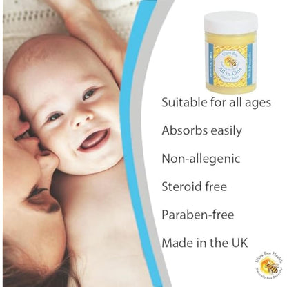 100% Natural All in One Honey Balm, Natural Moisturiser for Sensitive Face, Body, Lips,Tattoo's 200ml