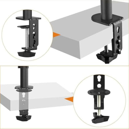 Bracwiser Vertical Dual Monitor Mount Fits 13-27 Inch LCD LED Monitor Computer PC Screens,Clamp Mounting, Fully Adjustable Desk Mount. MD7802