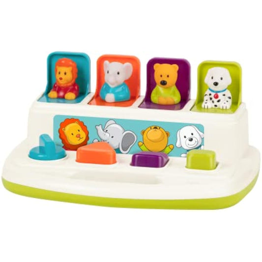 Battat – Cause – And – Effect Toy – Developmental Toy With Buttons & Colors – Color Sorting Animal Toys – For Kids, Toddlers, Babies – 18+ Months – Pop – Up Pals