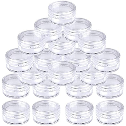kuou 50 Pcs Empty Plastic Cosmetic Jars, 5ml Sample Containers Pots Bottles with Clear Lids