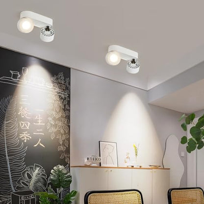 Budbuddy 12W LED Adjustable Ceiling Spotlights, White, 8.7" x 3.3" x 3.5", Modern, Hallway, Living Room, Office