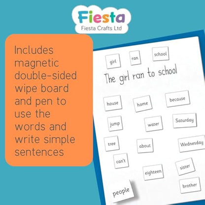 Magnetic Words Years 1 & 2 by Fiesta Crafts - Learning Resources - 160 word pieces & Magnetic Board - Early Development & Learning Toy. Ages 5+