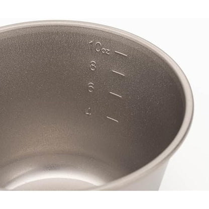 Snow Peak Titanium Backpackers Cup, Silver, 322ml, Ultralight Japanese Made Stackable Cup for Eating, Drinking, Cooking and Measuring for Camping & Outdoors