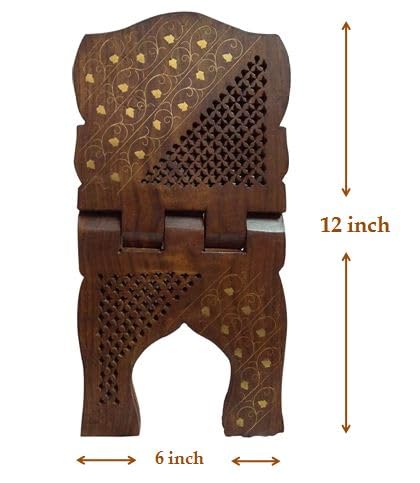 Garden Of Arts Wooden Handmade Quran Geeta Bible Holder Support Stand Reading Book Holder Display Folding Religious Prayer Stand Wooden Holy Book
