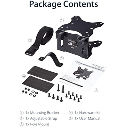 StarTech.com Thin Client Mount - Mini PC VESA Mount - Adjustable .7 to 2.8" - Under Desk Computer Mount - Mac Mini Monitor Mount (ACCSMNT), Black