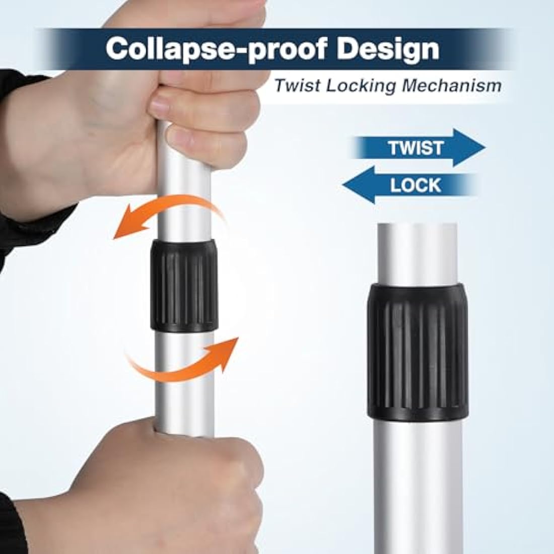 REDCAMP Telescopic Tarp Poles Set of 2/4, Aluminium Extendable Adjustable Tent Poles, Multipurpose Camping Extension Pole for Tarp Awning Canopy Porch Sun Sails Tarpaulin Headroom 2.3M