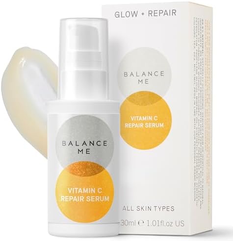 Balance Me Vitamin C Repair Serum 30ml, Hydrating Serum with Hyaluronic Acid and Collagen, Treatment for Hyperpigmentation, Dark Spots and Wrinkles
