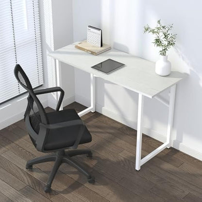 Lutown-Teen 120 cm Folding Desk, Writing Gaming Computer Camping Desk, No Assembly Required Home Office Table, White