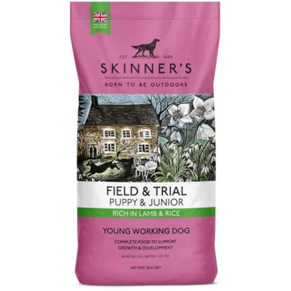 Skinner's Field & Trial Puppy Lamb & Rice – Complete Dry Food, Hypoallergenic, Supports Gut Health, Ideal for Larger Breeds, 15kg